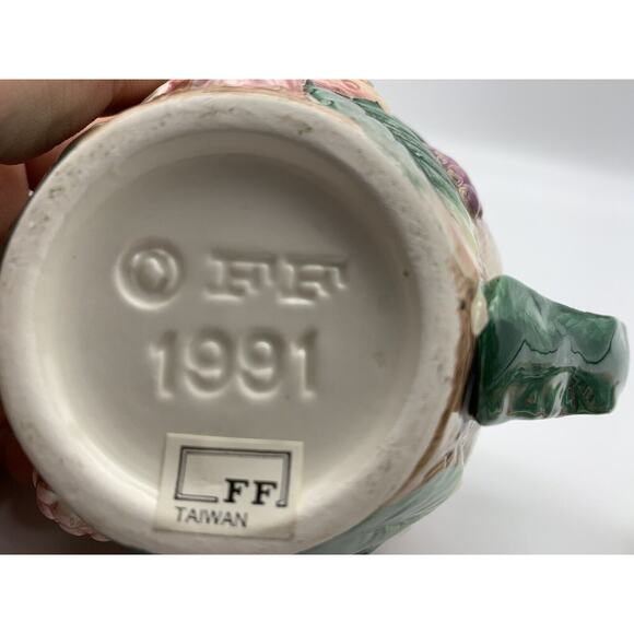 Fitz‎ And Floyd 1991 White Flowers w/ Berries Steam Leaves TeaCup & Saucer 2 set - Picture 10 of 12